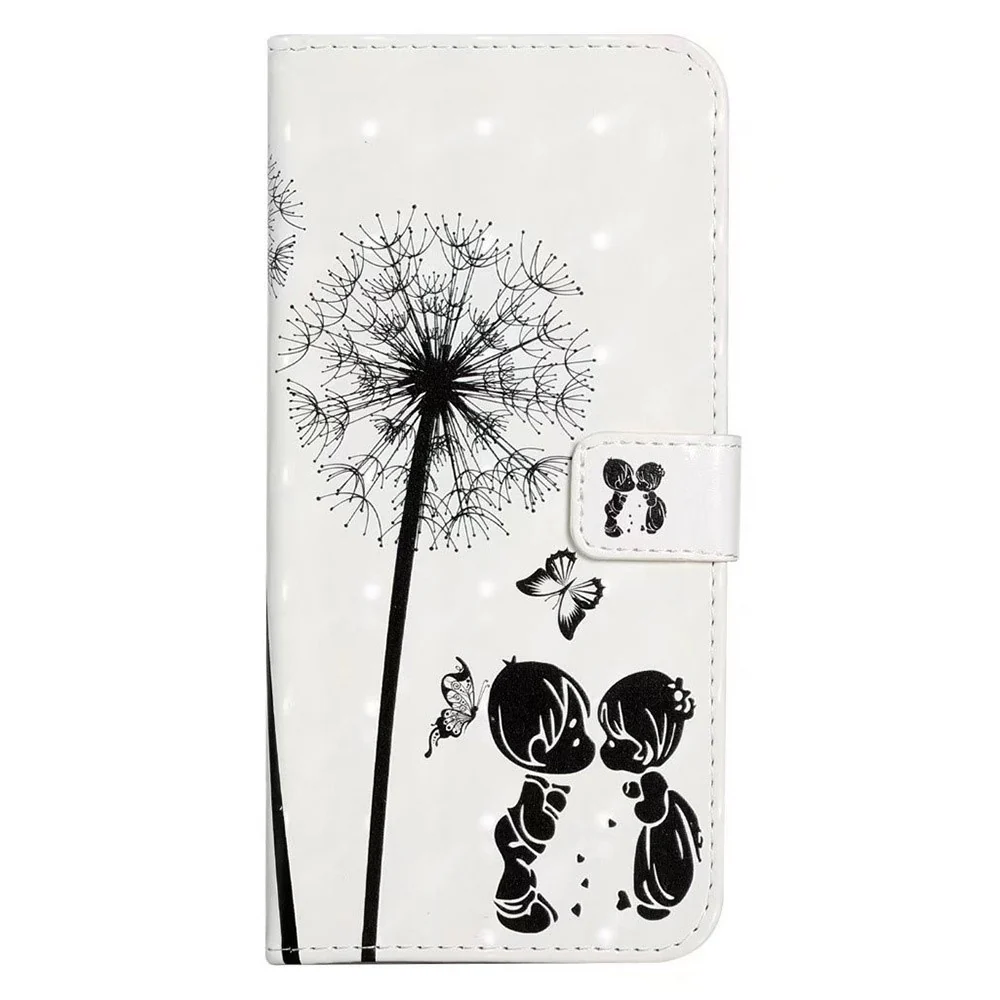For iPhone 17 Pro Max Case 3D Creative Pattern PU Leather Stand Phone Cover - Kids and Dandelion - Image 5
