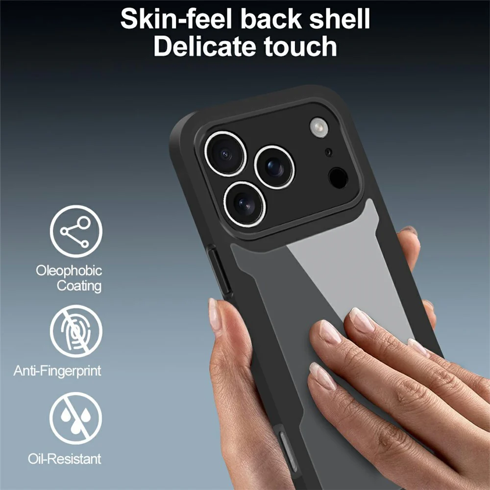 For iPhone 17 Pro Max Case Acrylic + TPU Clear Phone Cover with PET Screen Film - Red - Image 6