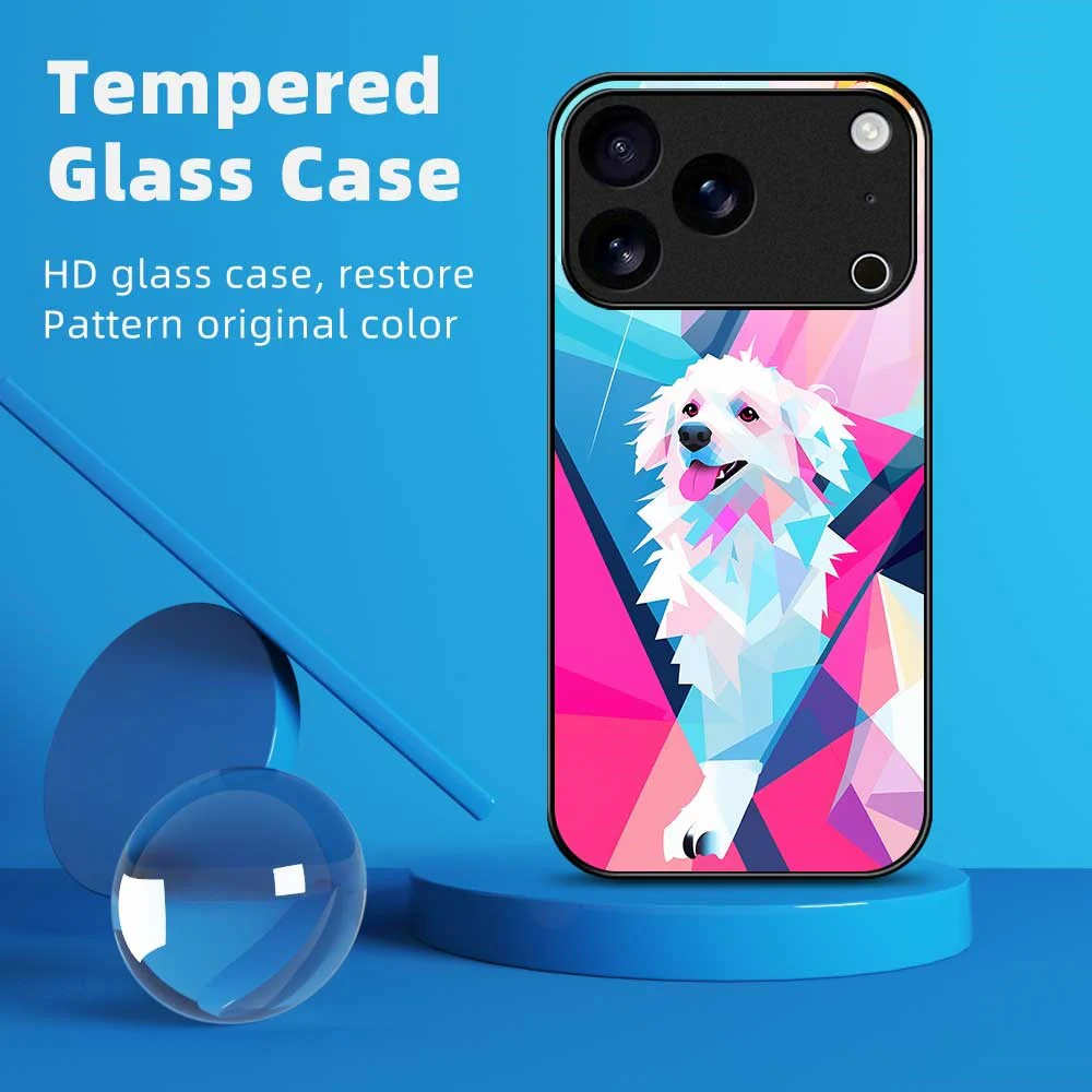 For iPhone 17 Pro Max Case Anti Drop PC TPU Tempered Glass Pattern Printing Phone Back Cover - B0170 - Image 2