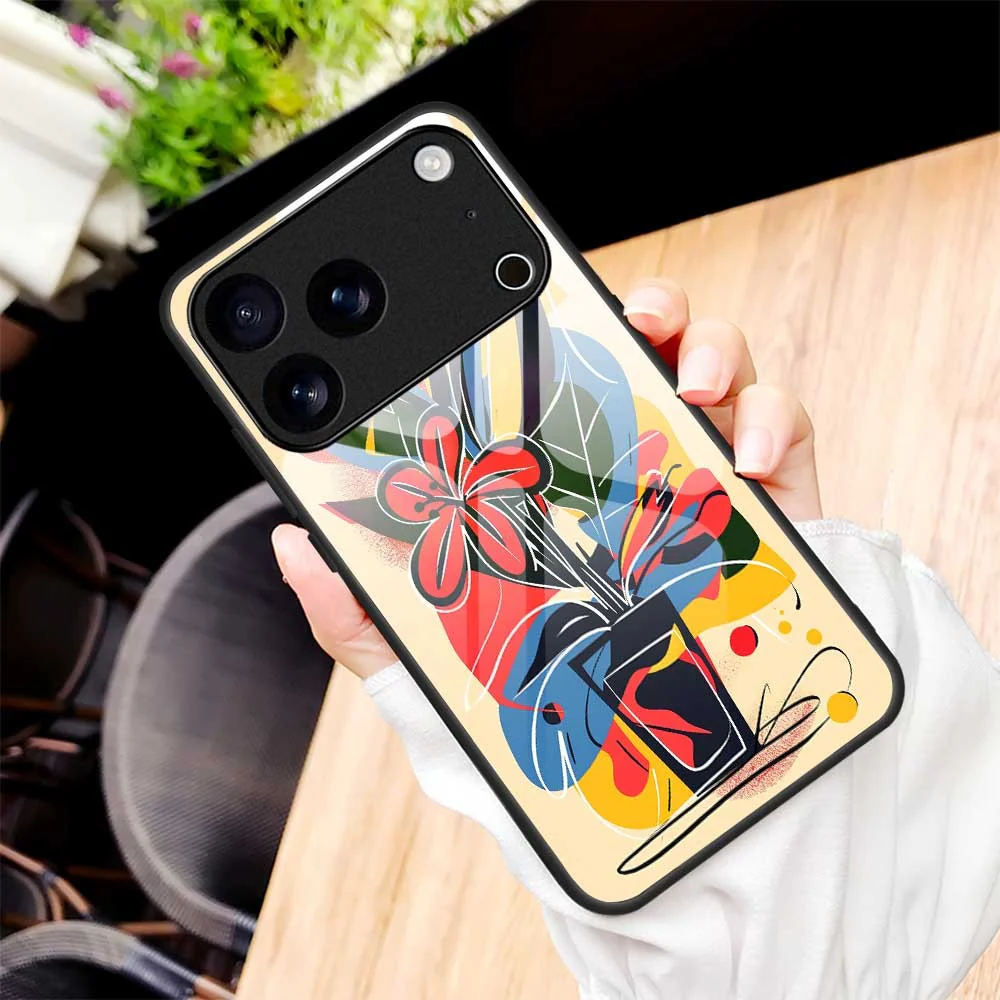 For iPhone 17 Pro Max Case Anti Drop PC TPU Tempered Glass Pattern Printing Phone Back Cover - B0172 - Image 7