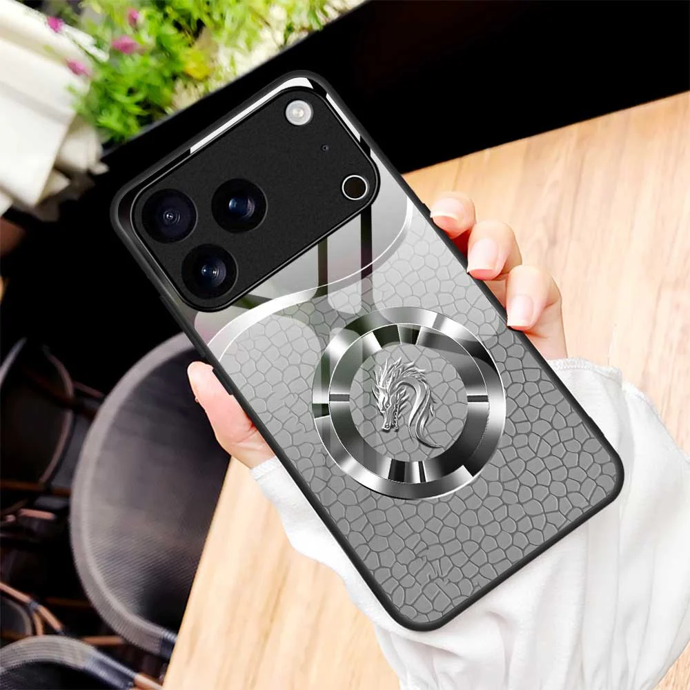 For iPhone 17 Pro Max Case Anti Drop PC TPU Tempered Glass Pattern Printing Phone Back Cover - B0177 - Image 7