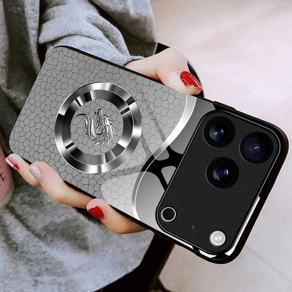 For iPhone 17 Pro Max Case Anti Drop PC TPU Tempered Glass Pattern Printing Phone Back Cover - B0177 - Image 8