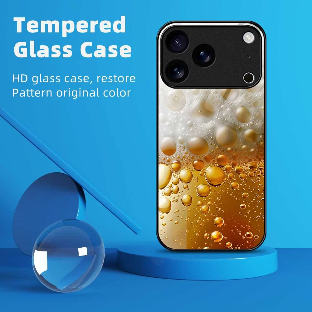 For iPhone 17 Pro Max Case Anti Drop PC TPU Tempered Glass Pattern Printing Phone Back Cover - B0184 - Image 2