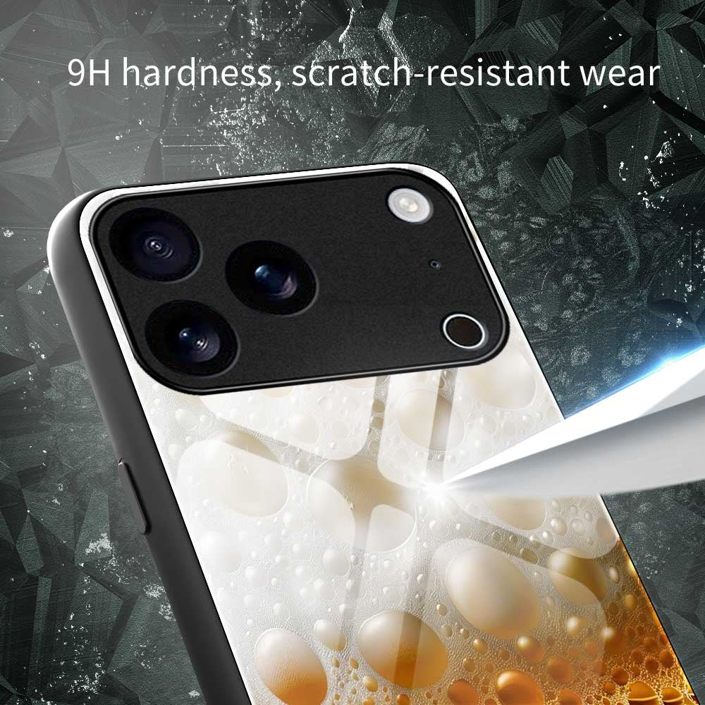 For iPhone 17 Pro Max Case Anti Drop PC TPU Tempered Glass Pattern Printing Phone Back Cover - B0184 - Image 6