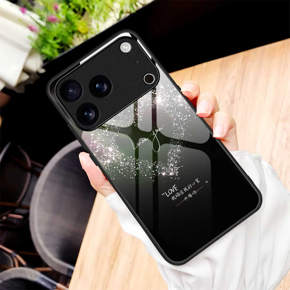 For iPhone 17 Pro Max Case Anti Drop PC TPU Tempered Glass Pattern Printing Phone Back Cover - B0189 - Image 7