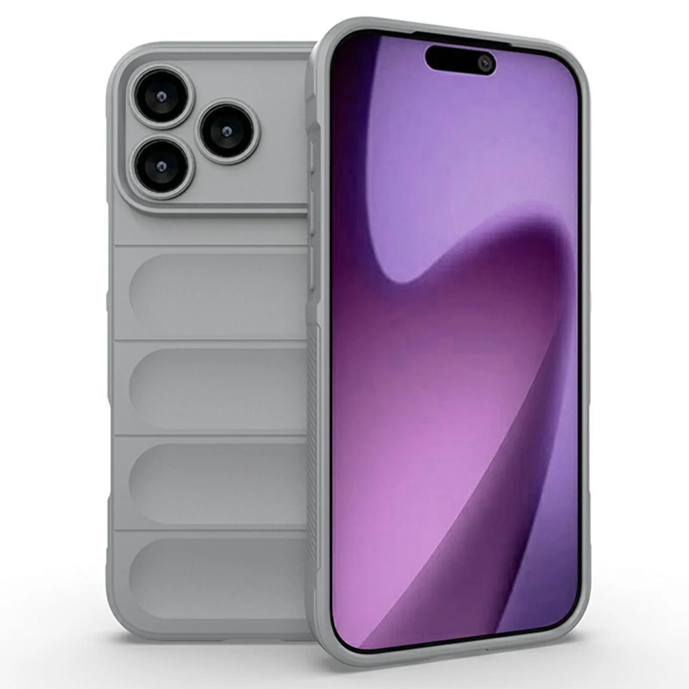 For iPhone 17 Pro Max Case Anti-Drop Soft TPU Rugged Phone Back Cover - Light Grey