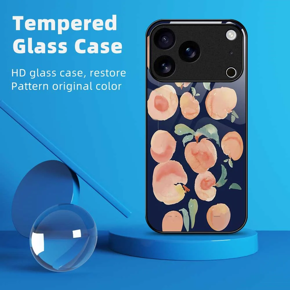 For iPhone 17 Pro Max Case Anti Drop TPU PC Tempered Glass Pattern Printing Phone Back Cover - B0203 - Image 2