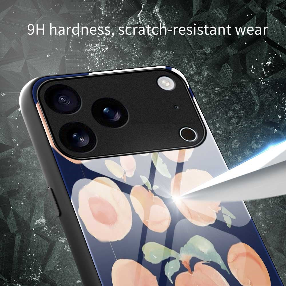 For iPhone 17 Pro Max Case Anti Drop TPU PC Tempered Glass Pattern Printing Phone Back Cover - B0203 - Image 6