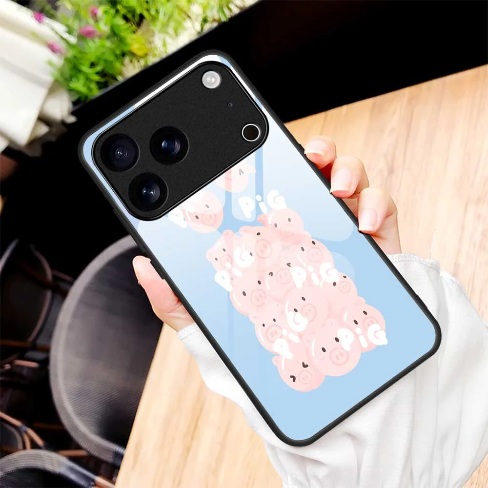 For iPhone 17 Pro Max Case Anti Drop TPU PC Tempered Glass Pattern Printing Phone Back Cover - B0208 - Image 7