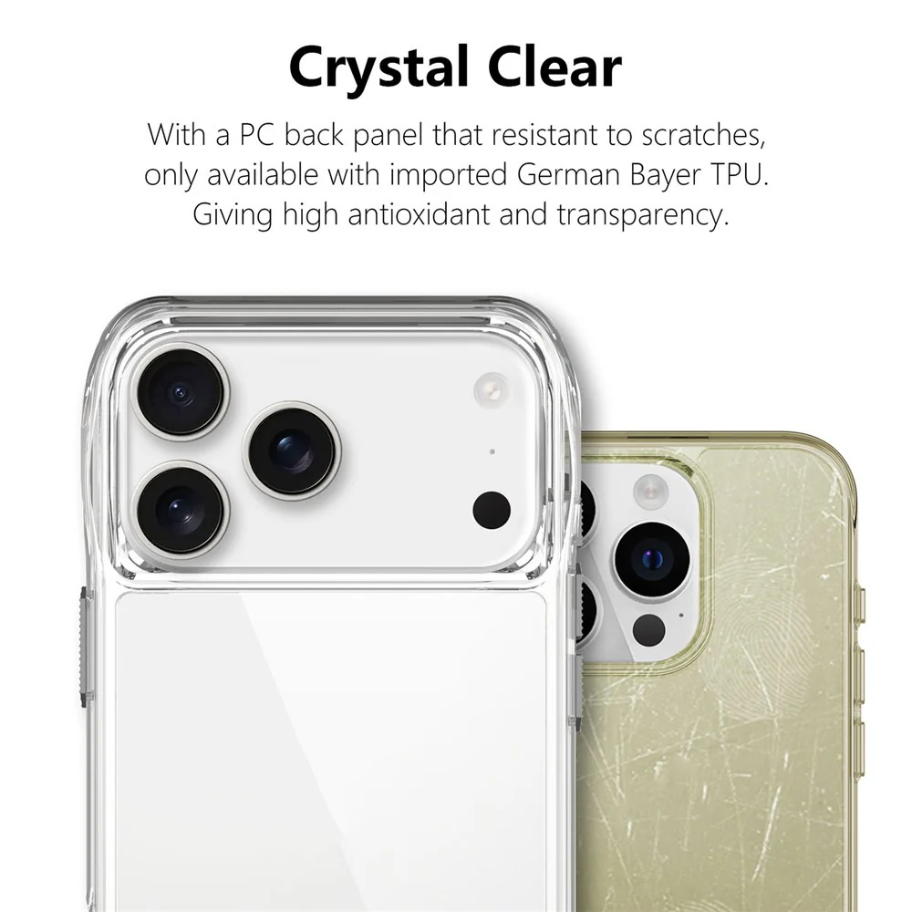 For iPhone 17 Pro Max Case Anti-Scratch TPU + PC Hybrid Clear Phone Cover - Image 8