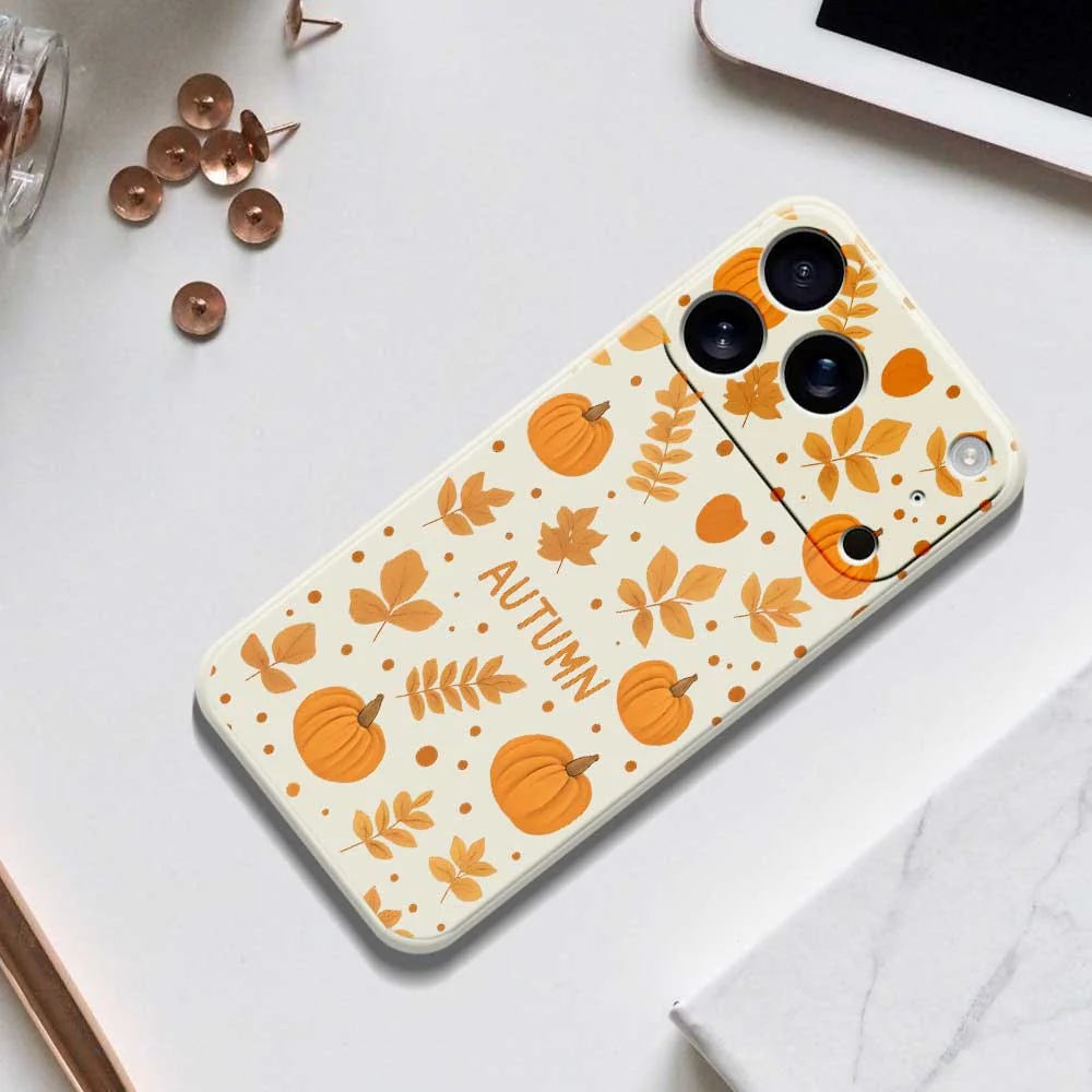 For iPhone 17 Pro Max Case Autumn Theme Pattern Printing Straight Edge TPU Phone Back Cover - Green - Image 8