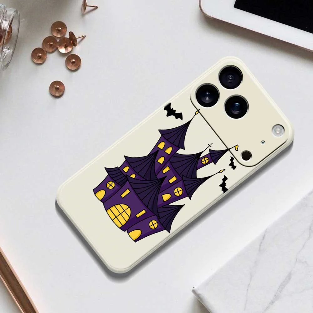 For iPhone 17 Pro Max Case Bat Castle Pattern Printing Straight Edge TPU Phone Back Cover - Purple - Image 6