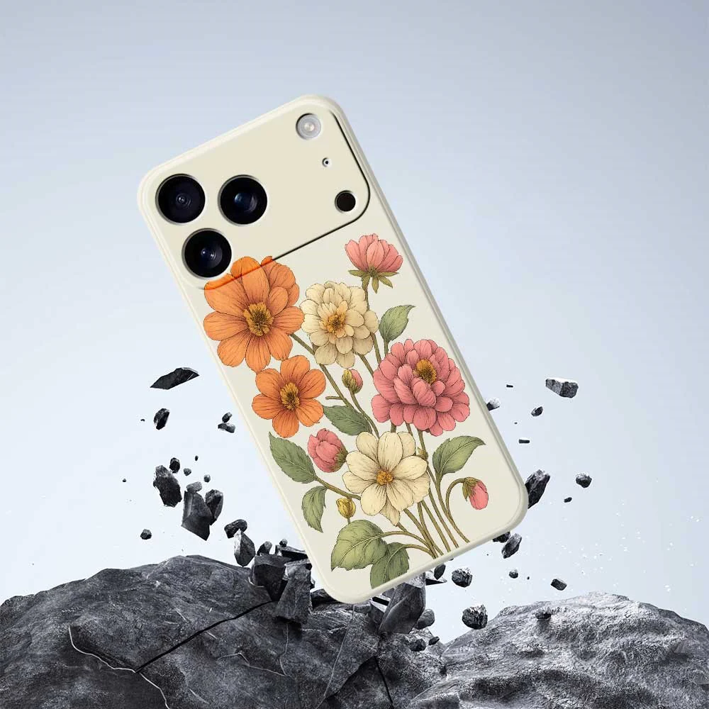 For iPhone 17 Pro Max Case Beautiful Flowers Pattern Printing Straight Edge TPU Phone Back Cover - Purple - Image 7