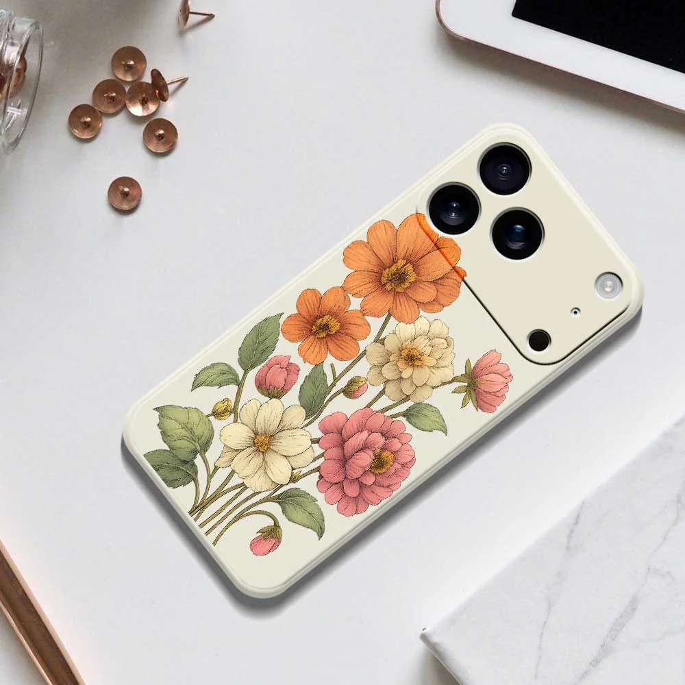 For iPhone 17 Pro Max Case Beautiful Flowers Pattern Printing Straight Edge TPU Phone Back Cover - Purple - Image 8