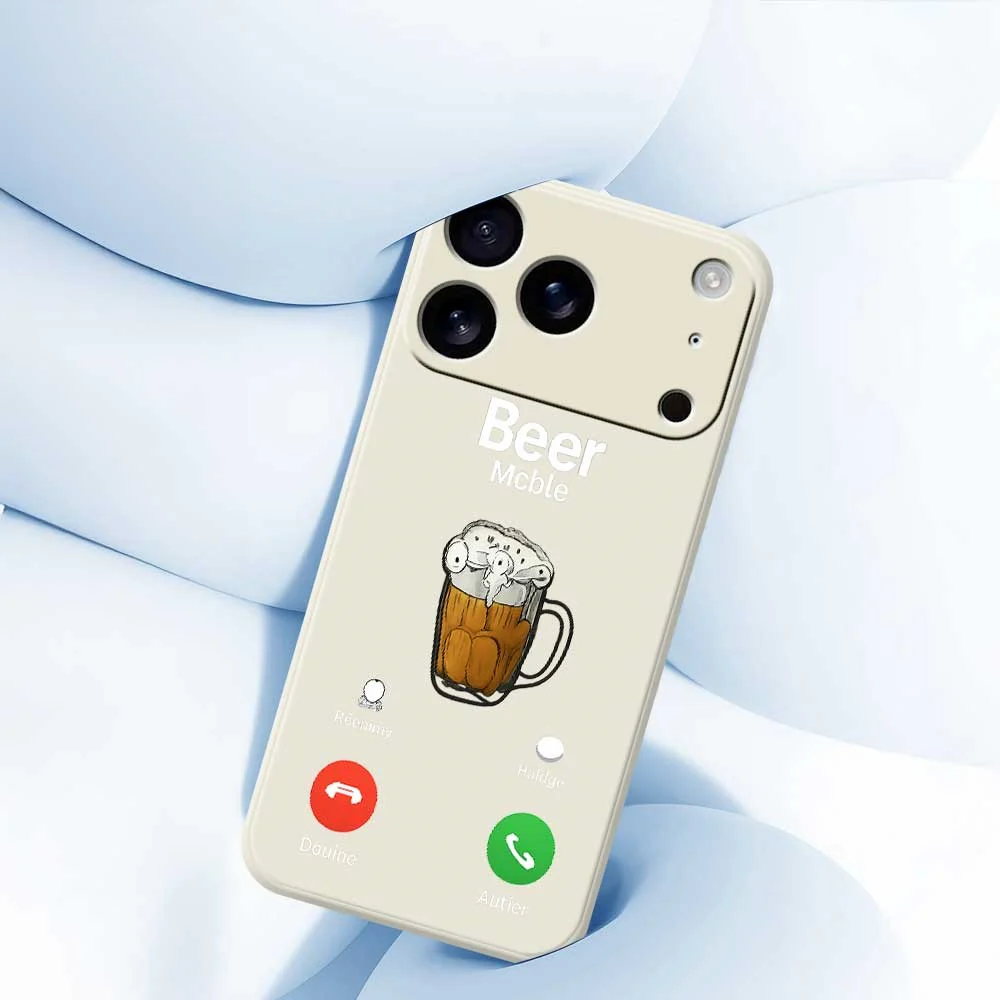 For iPhone 17 Pro Max Case Beer Pattern Printing Straight Edge TPU Phone Back Cover - Green - Image 5