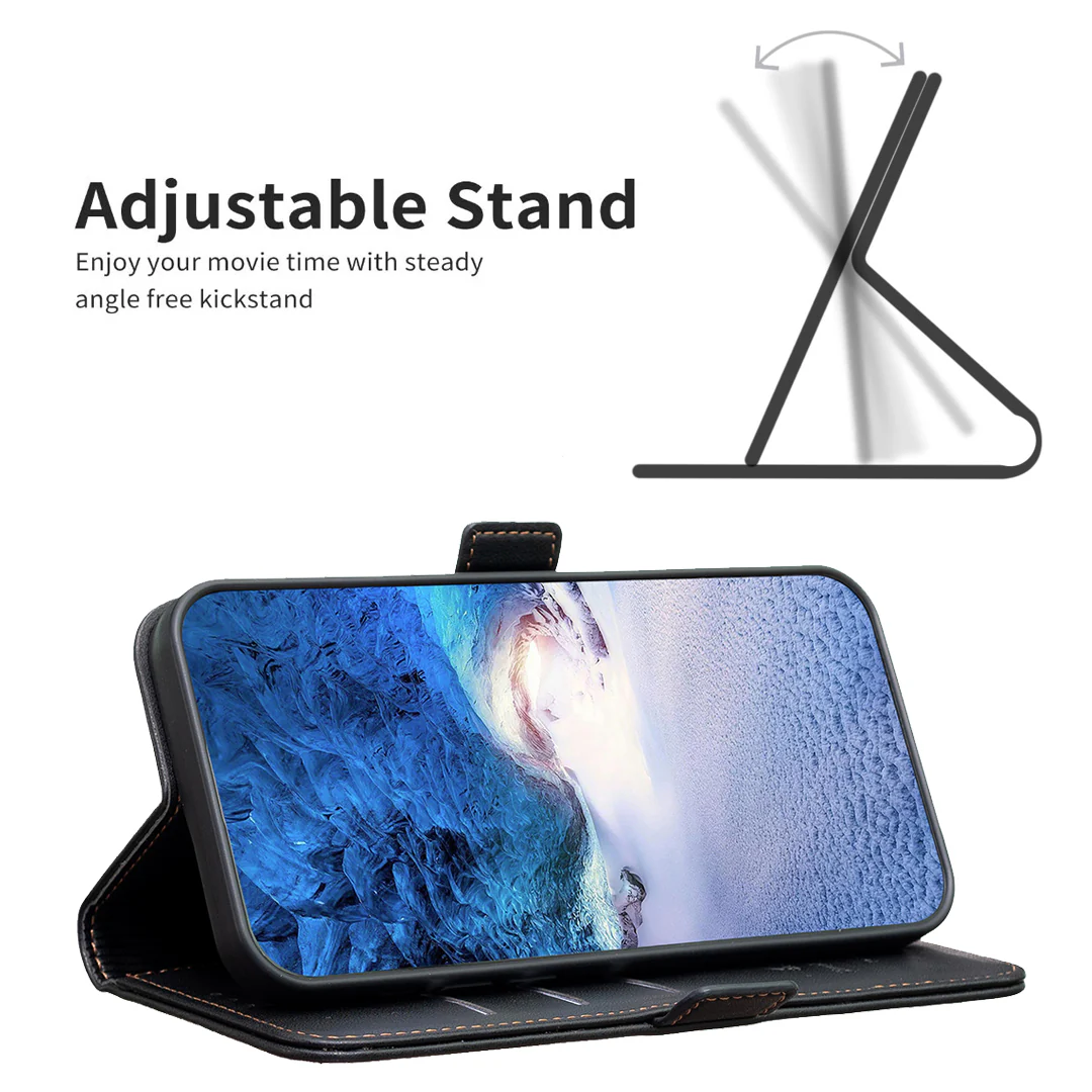 For iPhone 17 Pro Max Case BINFEN COLOR BF31  PU Leather Flip Folio Phone Wallet Cover - Black - Image 4