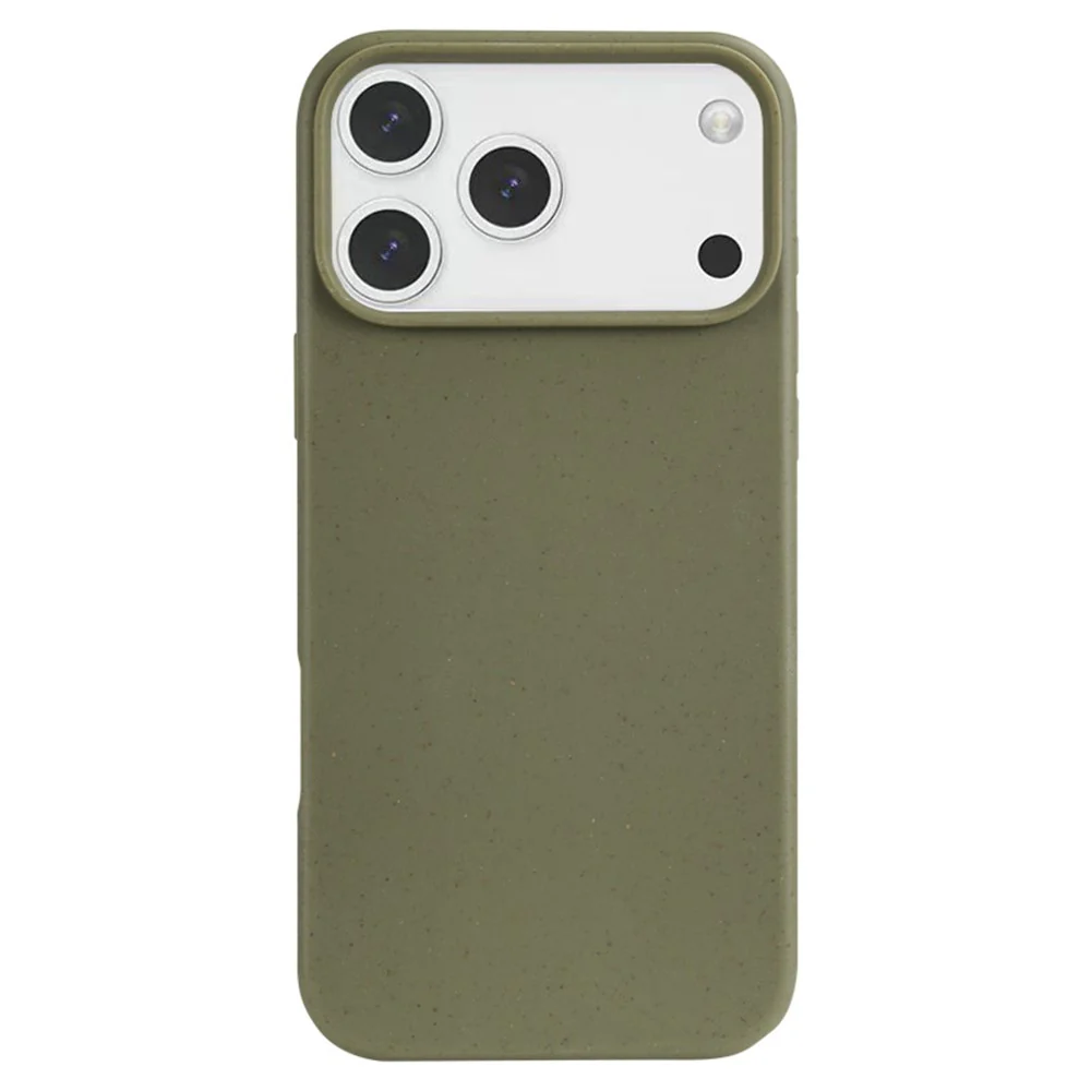For iPhone 17 Pro Max Case Biodegradable Wheat Straw + TPU Matte Phone Cover - Blackish Green