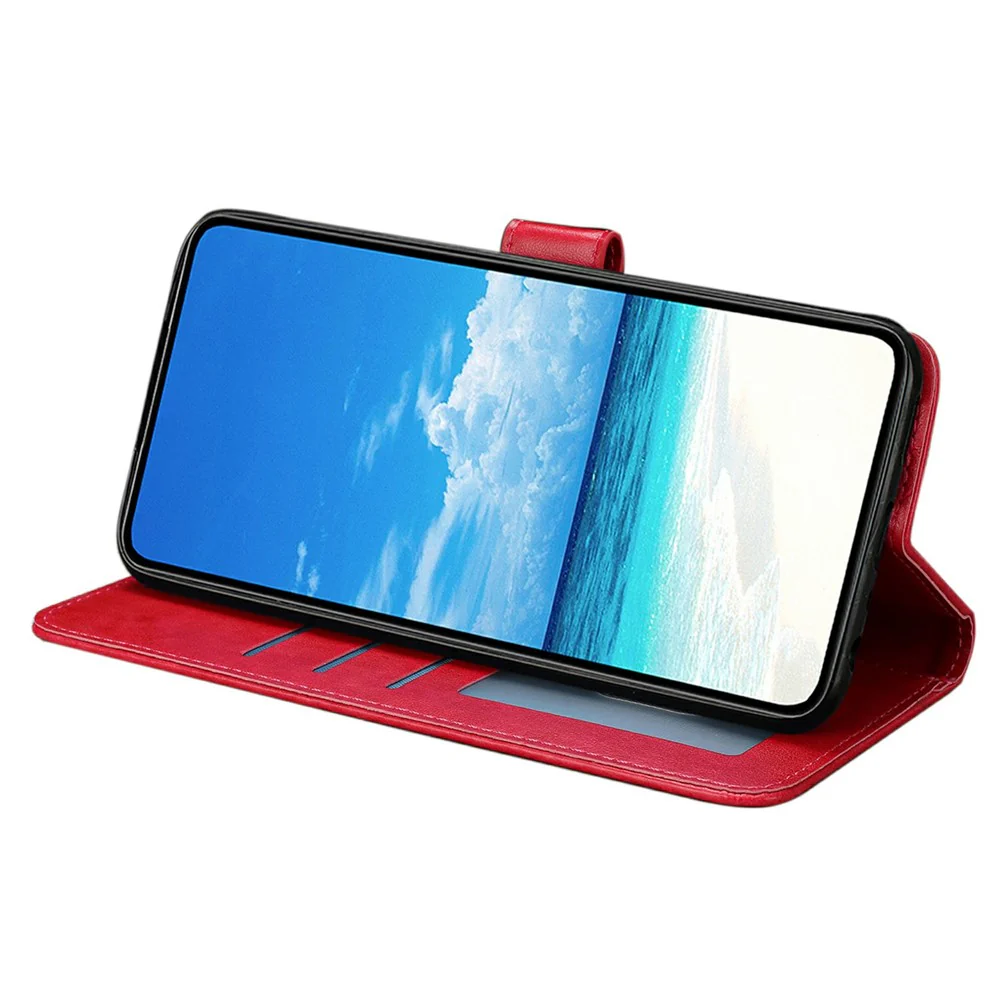 For iPhone 17 Pro Max Case Butterfly Imprinted Wallet Stand PU Leather Flip Phone Cover with Strap - Red - Image 2