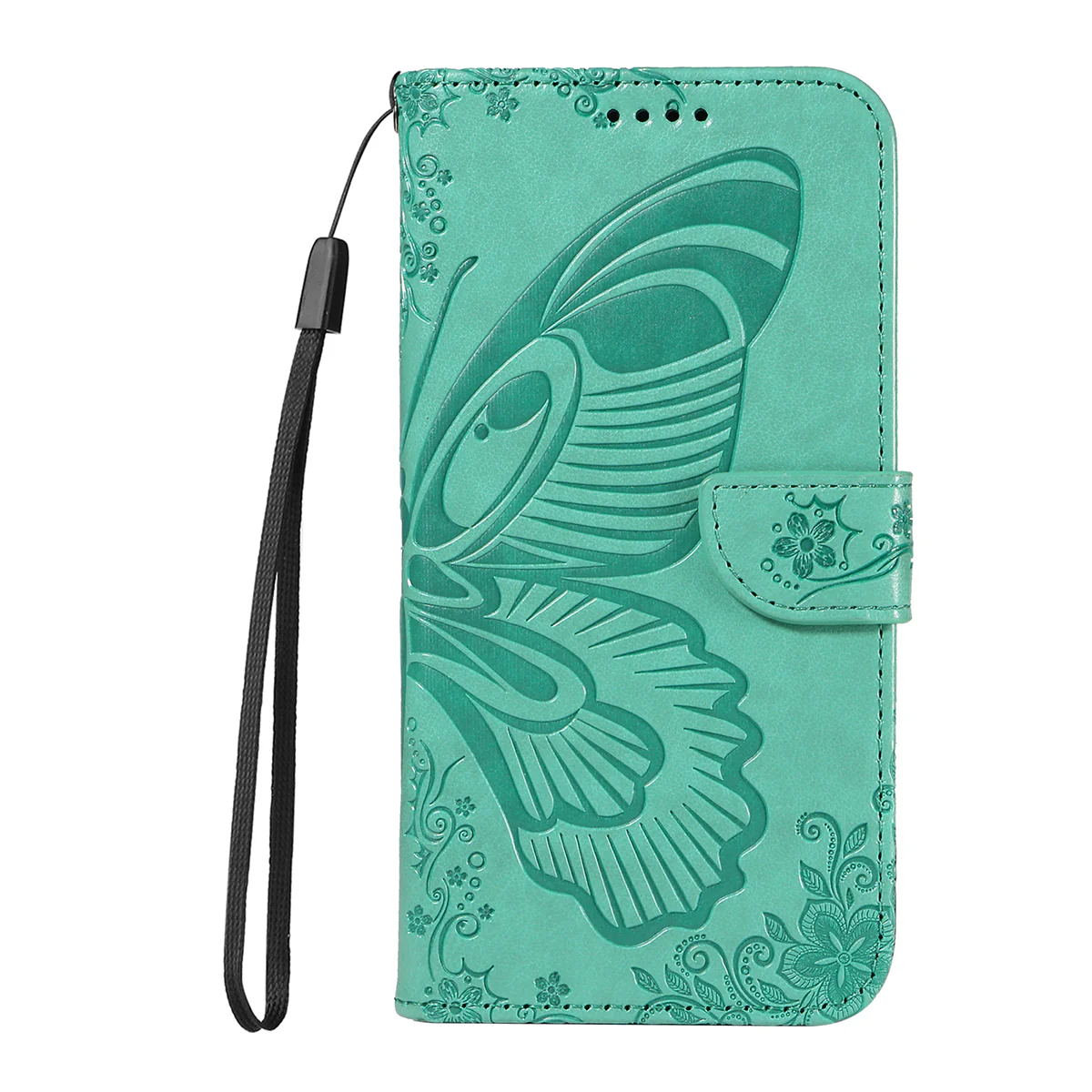 For iPhone 17 Pro Max Case Butterfly Pattern PU Leather Folio Flip Phone Cover -  Green - Image 7