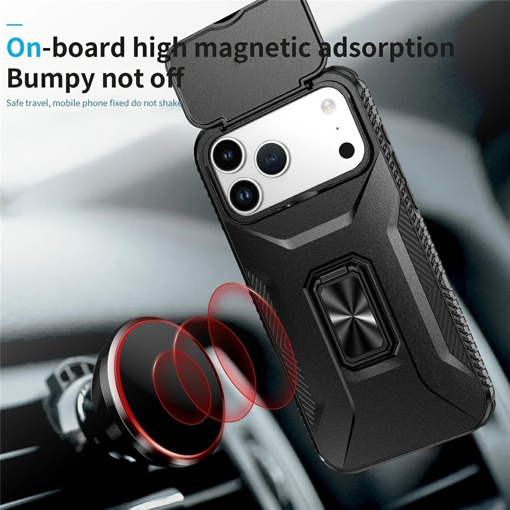For iPhone 17 Pro Max Case Camshield Kickstand TPU + PC Anti-Slip Phone Cover - Black - Image 6