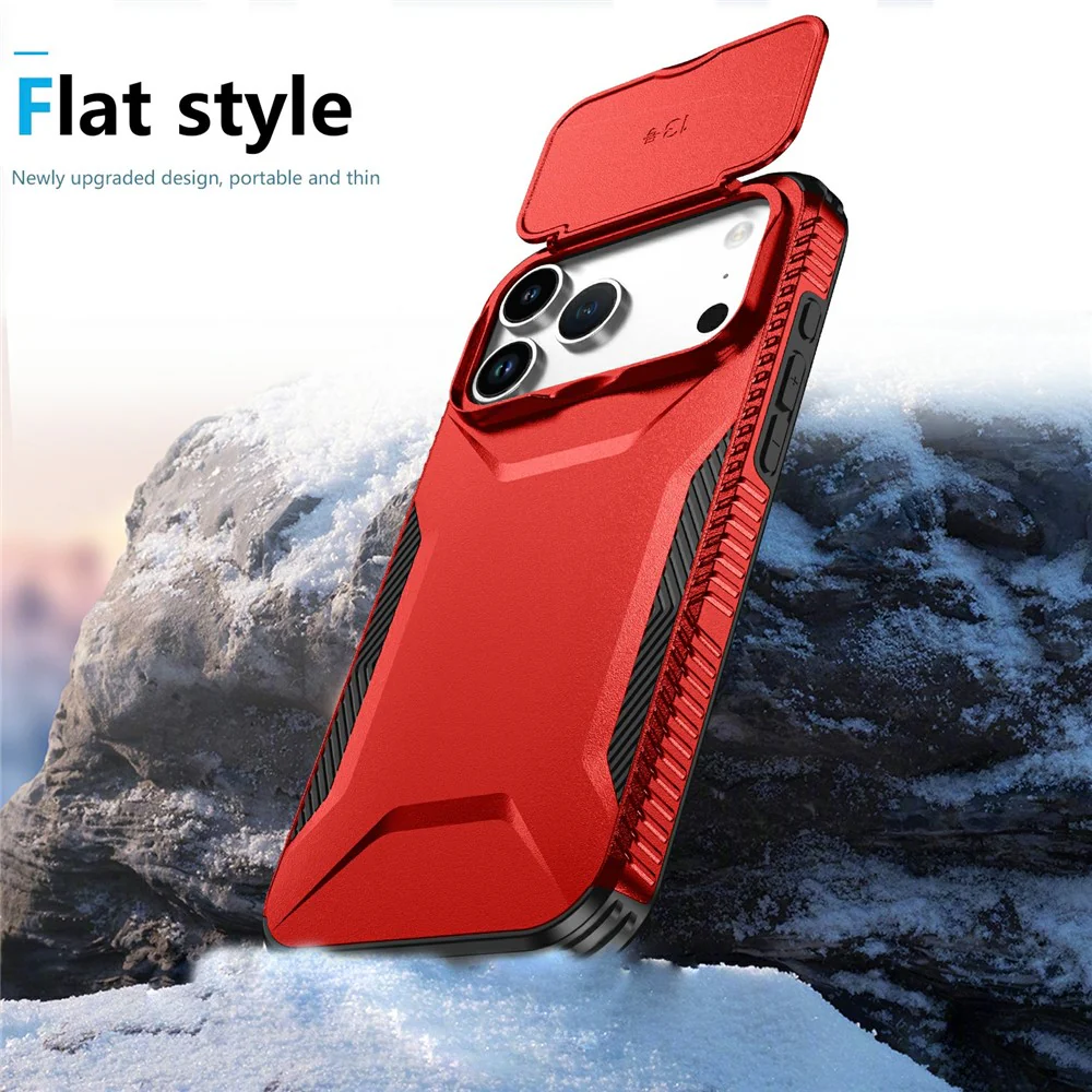 For iPhone 17 Pro Max Case Camshield TPU + PC Phone Cover Non-Slip Side Edge - Red - Image 5