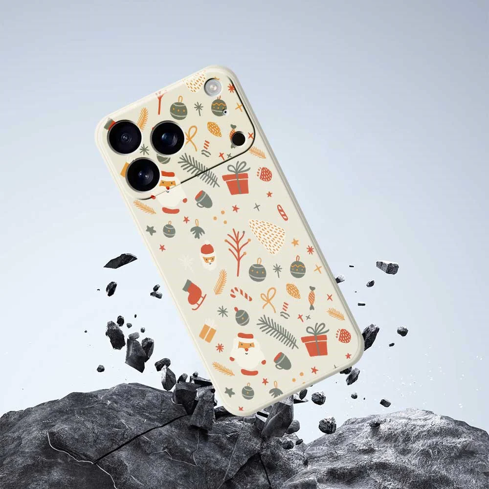 For iPhone 17 Pro Max Case Candy Gifts Pattern Printing Straight Edge TPU Phone Back Cover - Beige - Image 5