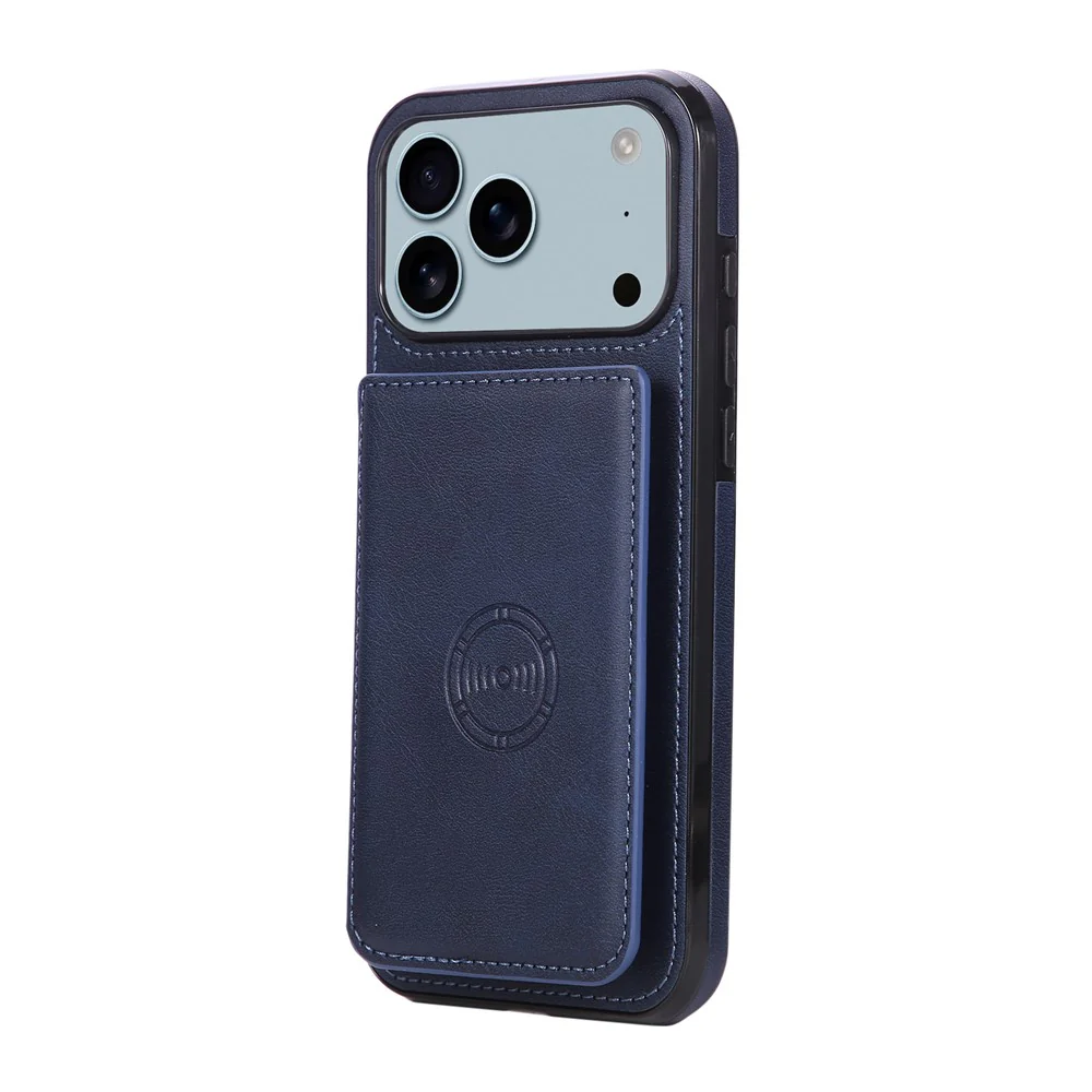 For iPhone 17 Pro Max Case Card Holder Kickstand PU Leather + TPU Phone Cover - Blue - Image 5