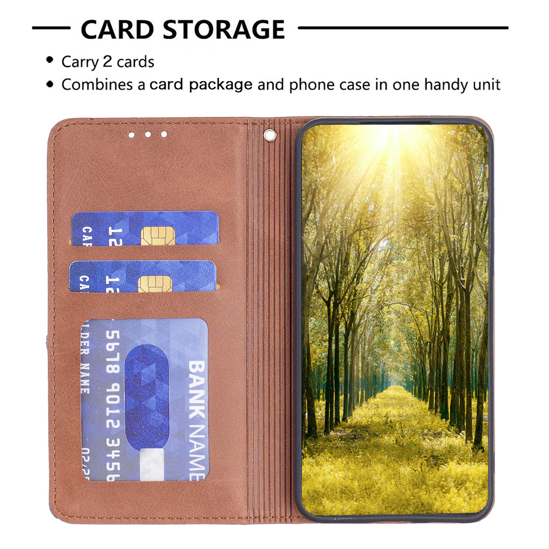 For iPhone 17 Pro Max Case Card Slots Geometry Imprint Leather Phone Cover - Brown - Image 7