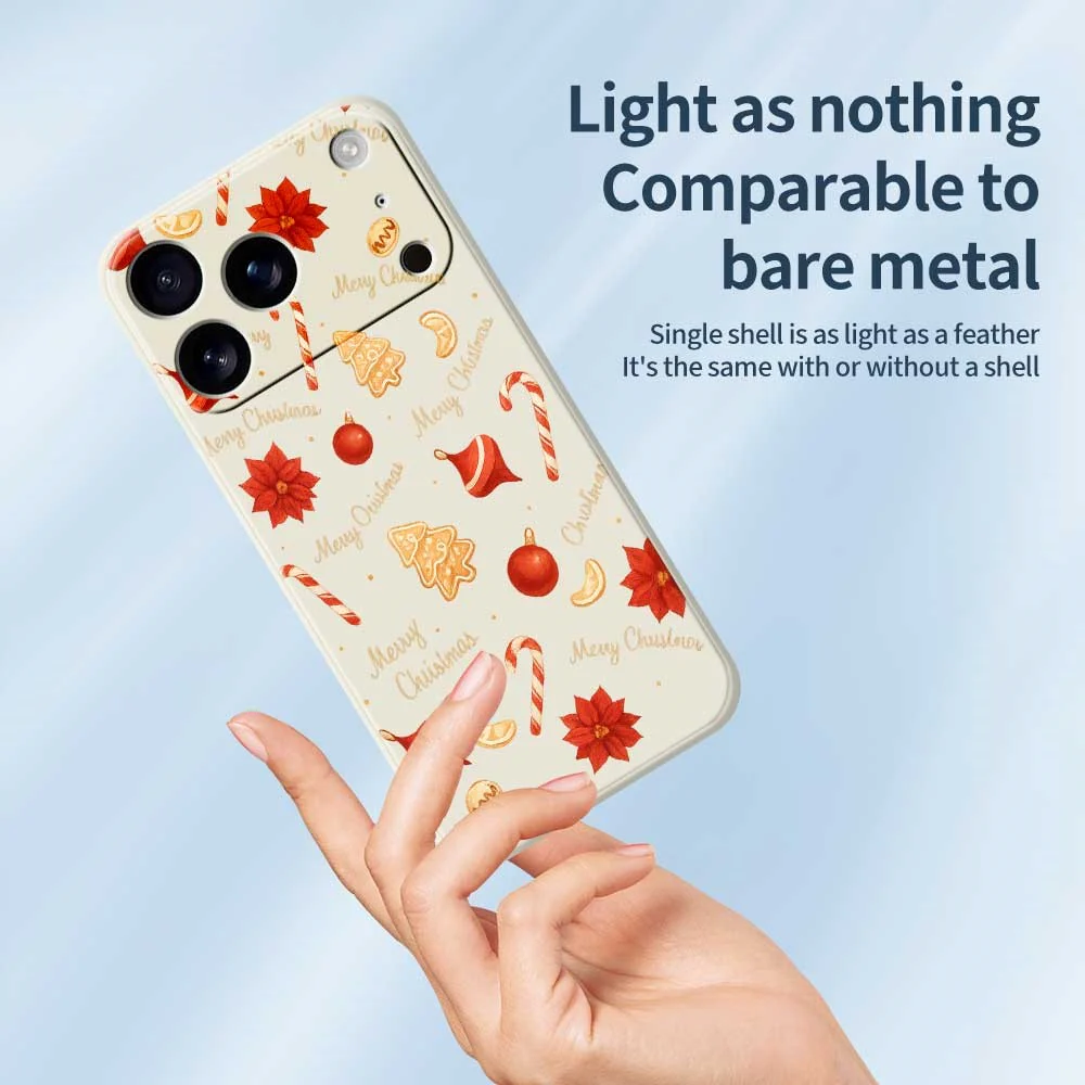 For iPhone 17 Pro Max Case Christmas Big Candy Pattern Printing Straight Edge TPU Phone Back Cover - Purple - Image 3