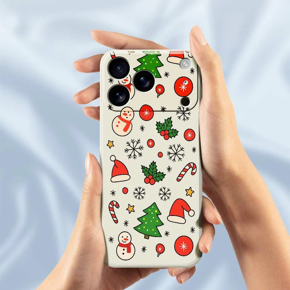 For iPhone 17 Pro Max Case Christmas Elements Pattern Printing Straight Edge TPU Phone Back Cover - Green - Image 5