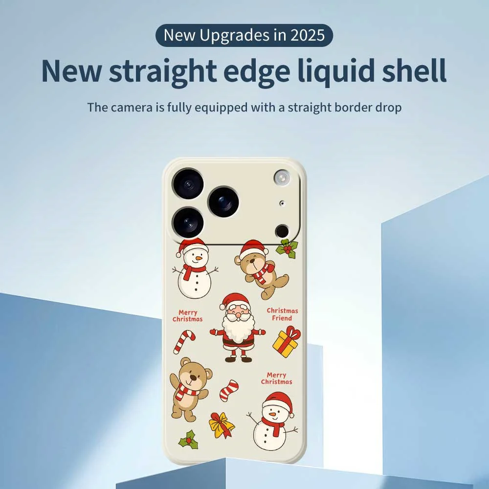 For iPhone 17 Pro Max Case Christmas Friends Pattern Printing Straight Edge TPU Phone Back Cover - Black - Image 2