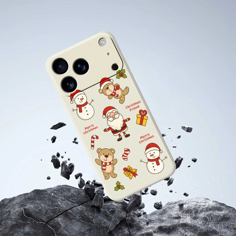 For iPhone 17 Pro Max Case Christmas Friends Pattern Printing Straight Edge TPU Phone Back Cover - Black - Image 5