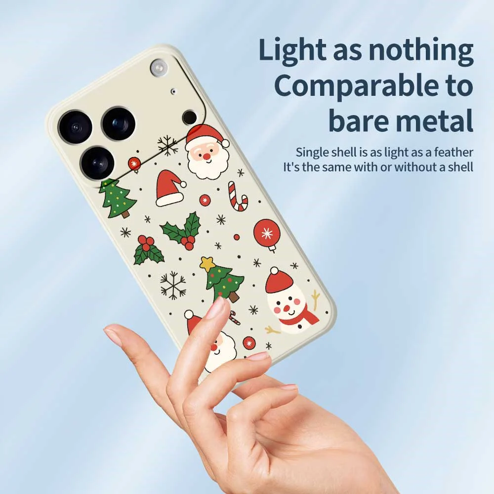 For iPhone 17 Pro Max Case Christmas Theme Pattern Printing Straight Edge TPU Phone Back Cover - Black - Image 3