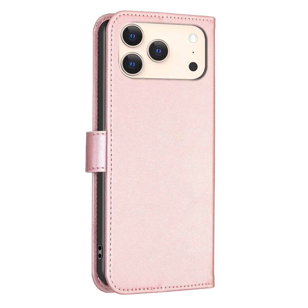 For iPhone 17 Pro Max Case Clover Pattern Wallet Stand View Leather Phone Cover - Pink - Image 3