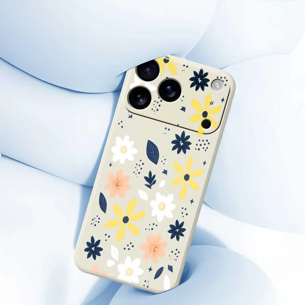 For iPhone 17 Pro Max Case Colorful Floral Blue Leaves Pattern Printing Straight Edge TPU Phone Back Cover - Purple - Image 5