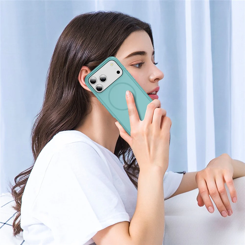 For iPhone 17 Pro Max Case Compatible with MagSafe 2.8mm PC + 2.2mm TPU Shockproof Hybrid Phone Cover - Sky Blue - Image 4