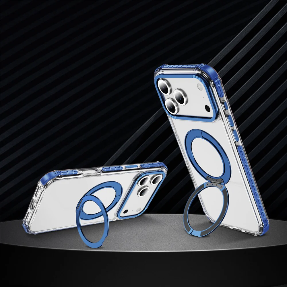 For iPhone 17 Pro Max Case Compatible with MagSafe Airbag Anti Drop TPU + PC Clear Phone Cover - Blue - Image 6