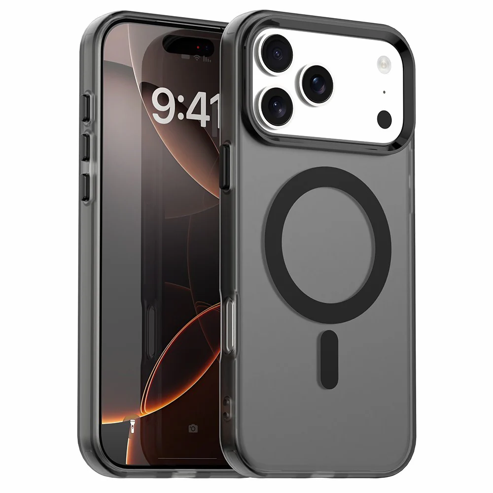 For iPhone 17 Pro Max Case Compatible with MagSafe Anti Drop Hybrid Phone Back Cover - Black