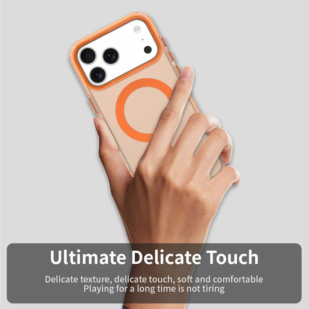 For iPhone 17 Pro Max Case Compatible with MagSafe Anti Drop Hybrid Phone Back Cover - Orange - Image 6