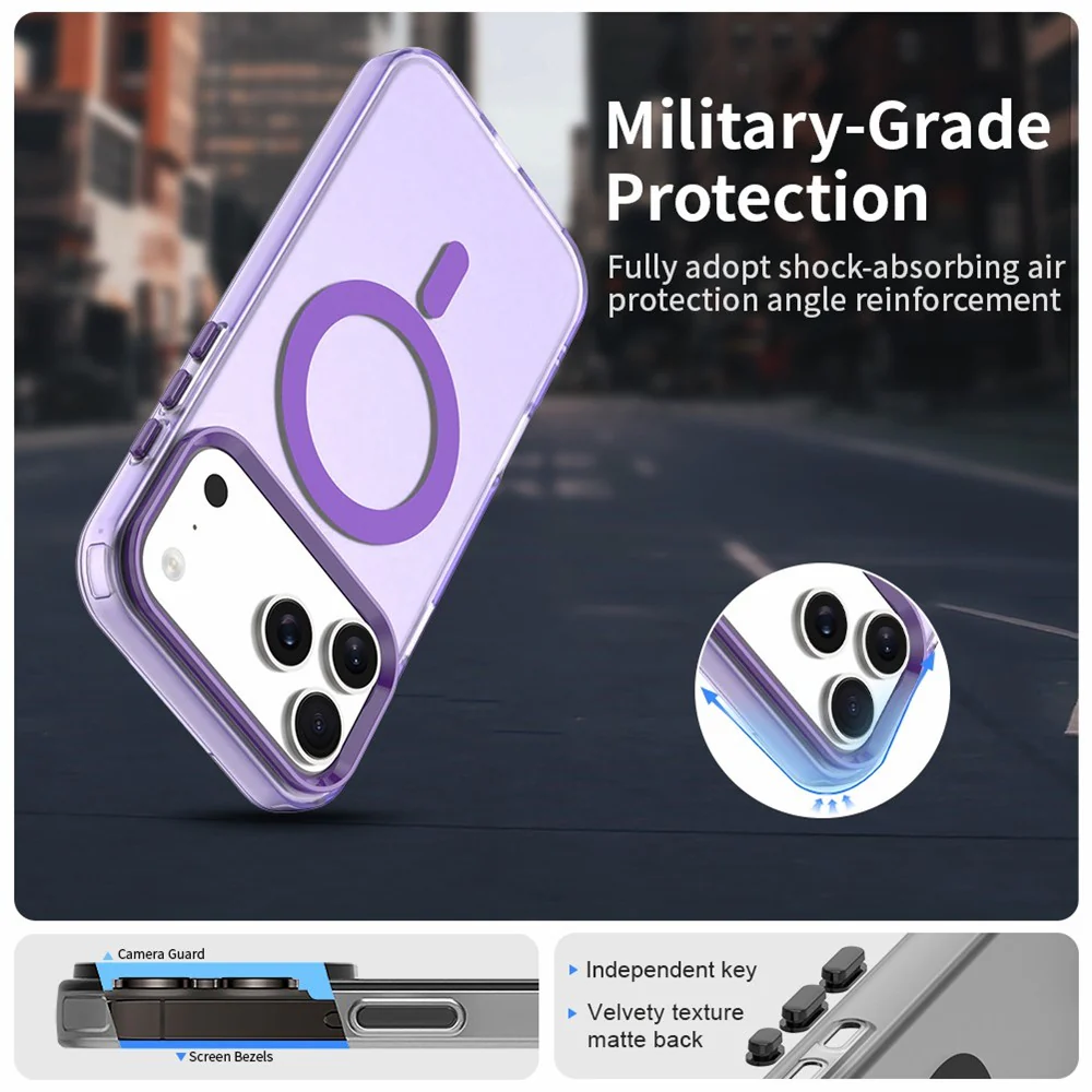 For iPhone 17 Pro Max Case Compatible with MagSafe Anti Drop Hybrid Phone Back Cover - Purple - Image 4