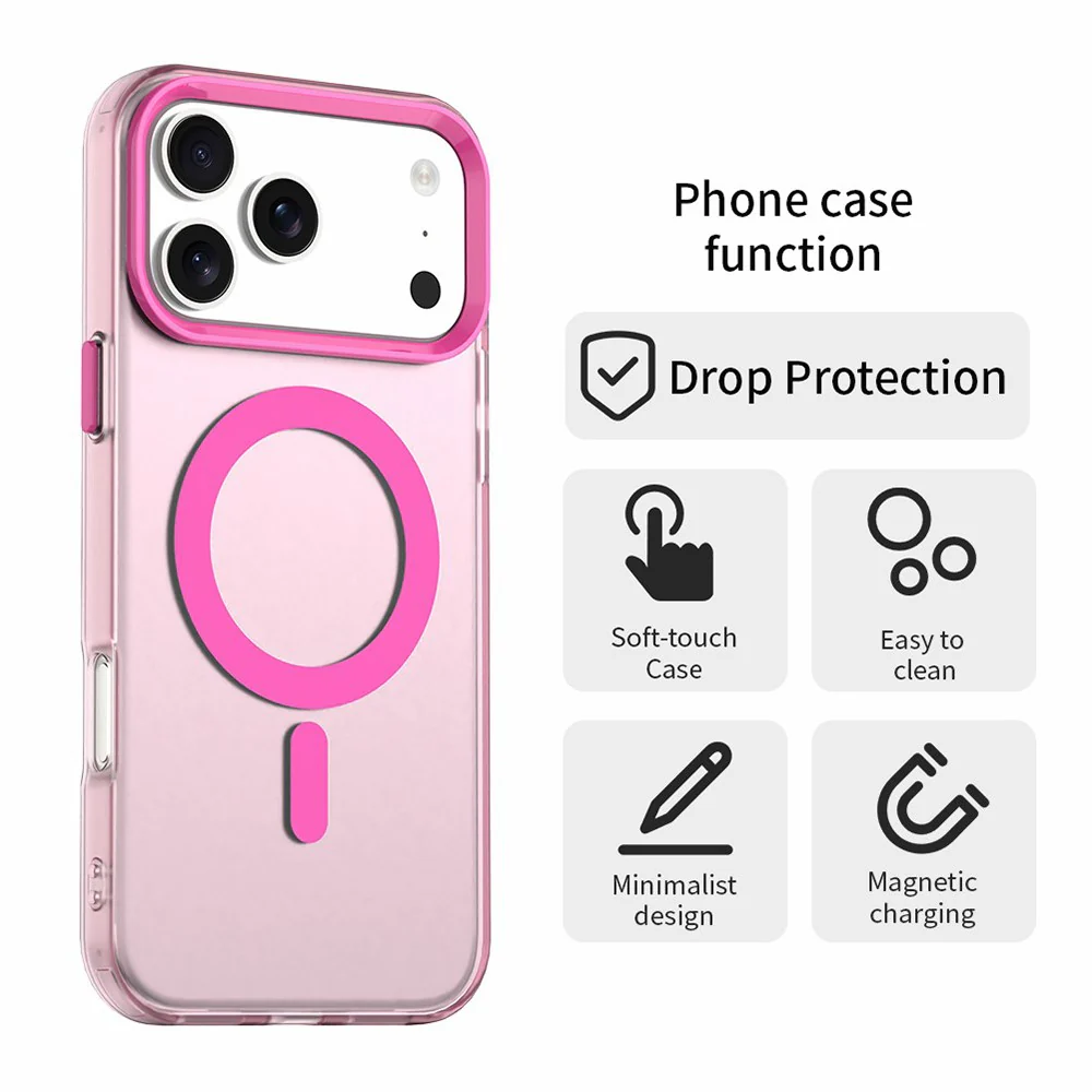 For iPhone 17 Pro Max Case Compatible with MagSafe Anti Drop Hybrid Phone Back Cover - Red - Image 2