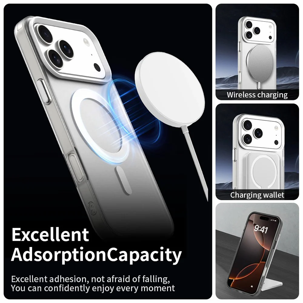 For iPhone 17 Pro Max Case Compatible with MagSafe Anti Drop Hybrid Phone Back Cover - White - Image 3