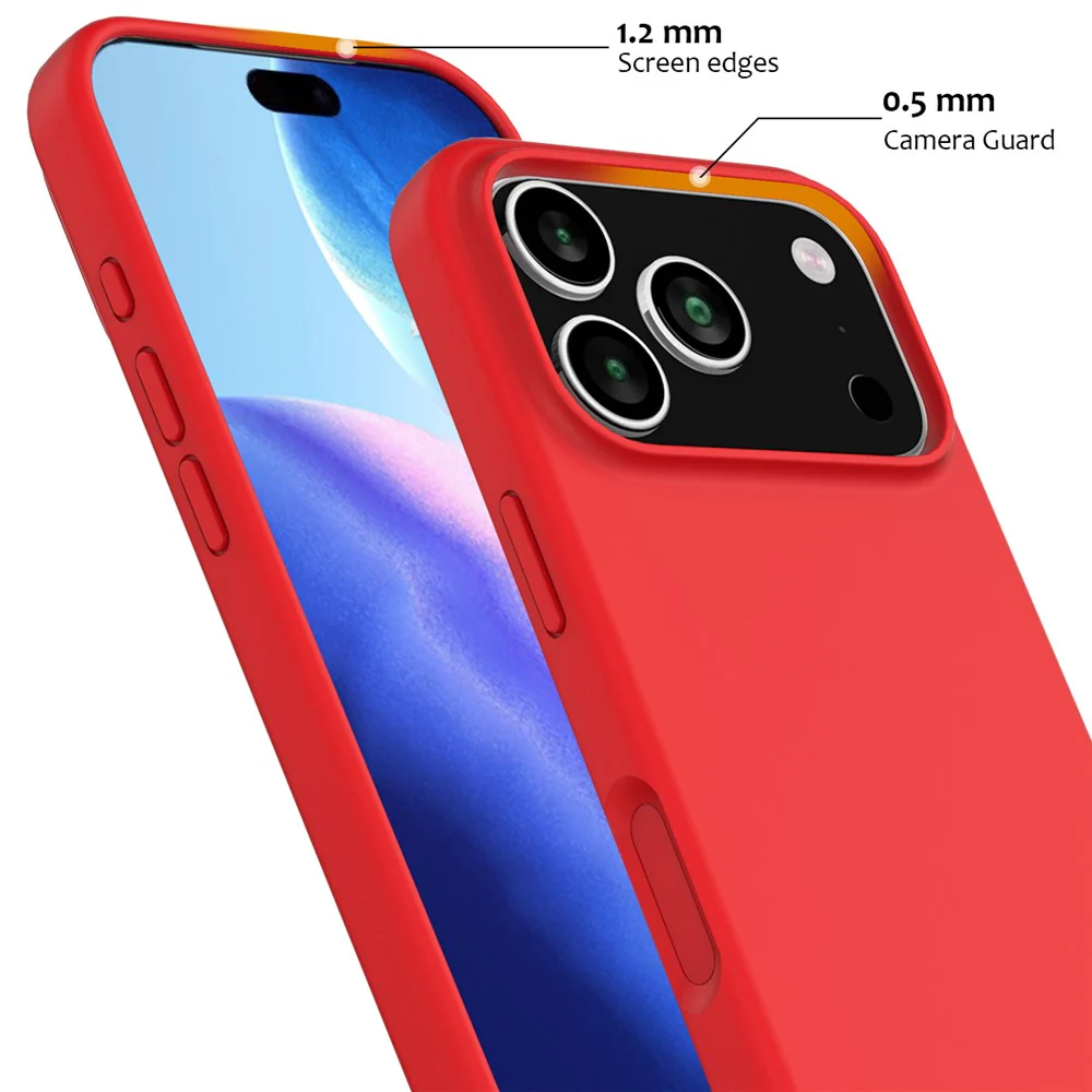 For iPhone 17 Pro Max Case Compatible with MagSafe Anti-Drop Liquid Silicone Phone Cover - Red - Image 6