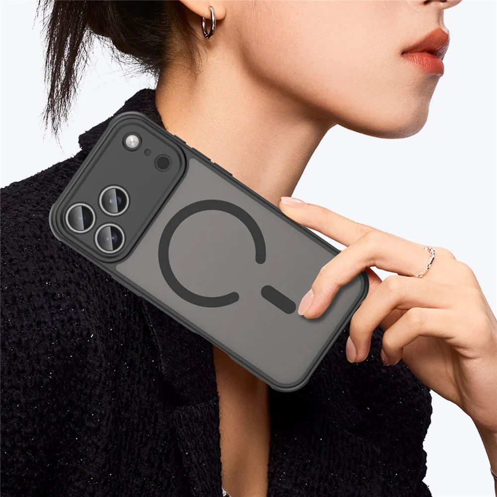 For iPhone 17 Pro Max Case Compatible with MagSafe Anti Drop PC + TPU Phone Cover - Black - Image 2