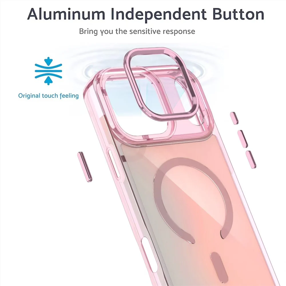 For iPhone 17 Pro Max Case Compatible with MagSafe Color Changing TPU Phone Back Cover - Pink - Image 5