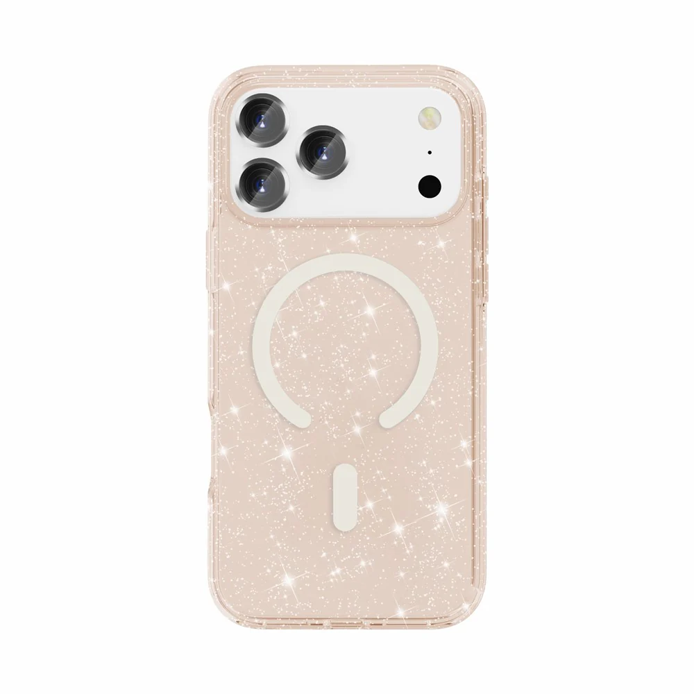 For iPhone 17 Pro Max Case Compatible with MagSafe Glitter Powder PC + TPU Phone Cover - Gold - Image 6