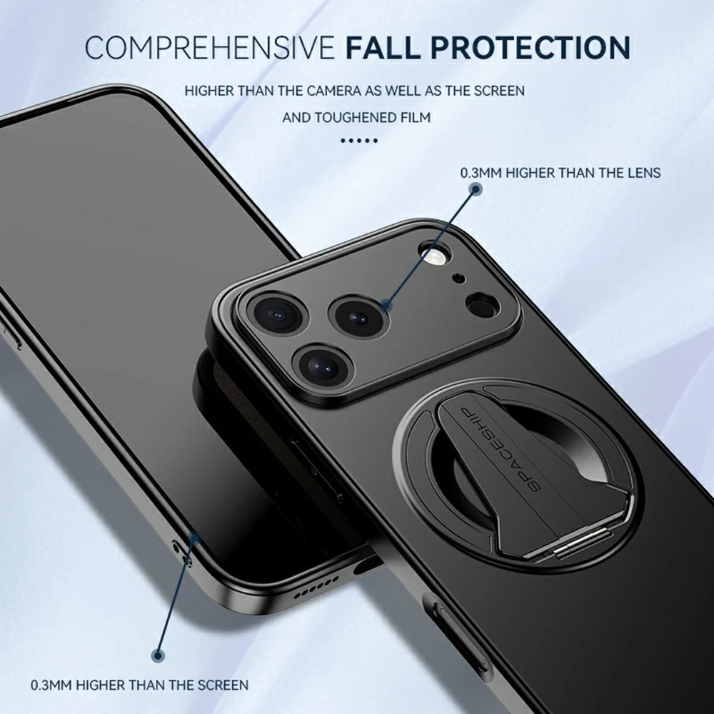For iPhone 17 Pro Max Case Compatible with MagSafe Hidden Kickstand Skin-Feel Matte PC TPU Phone Back Cover - Silver - Image 4