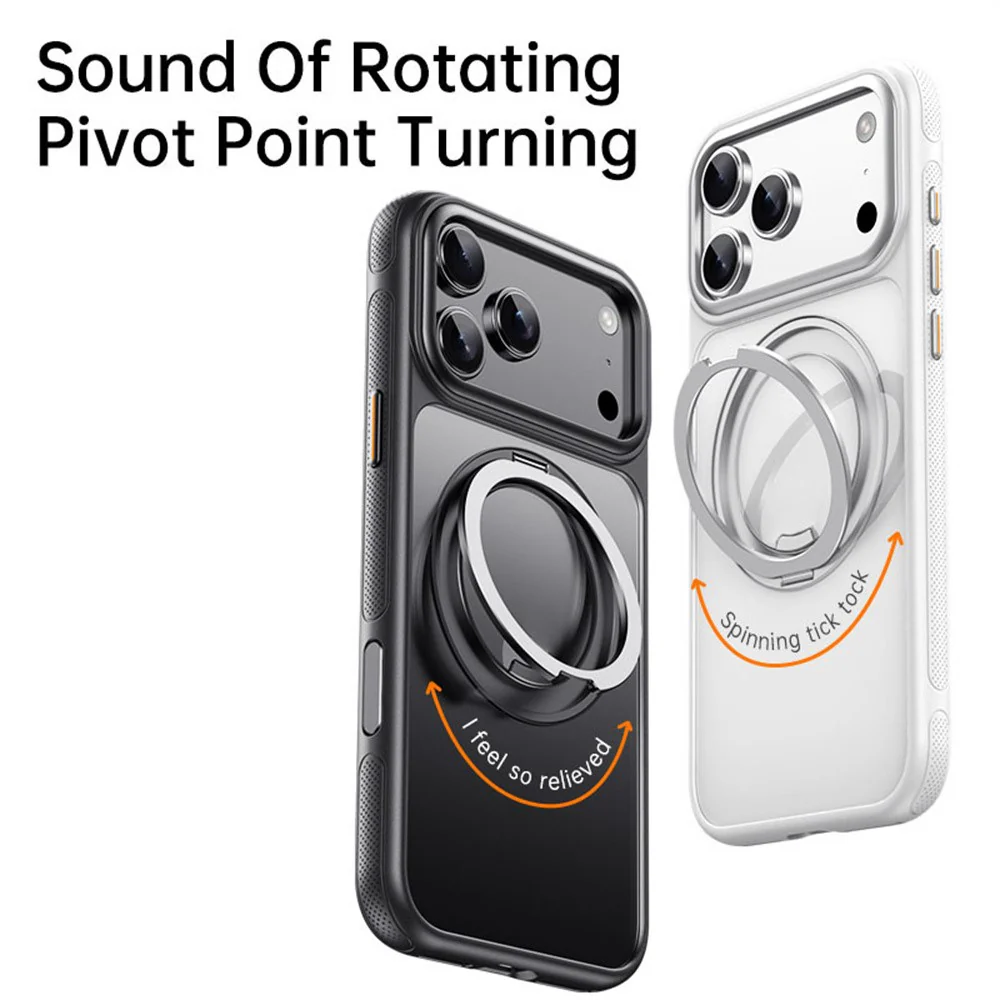For iPhone 17 Pro Max Case Compatible with MagSafe Kickstand TPU PC Phone Back Cover - White - Image 3