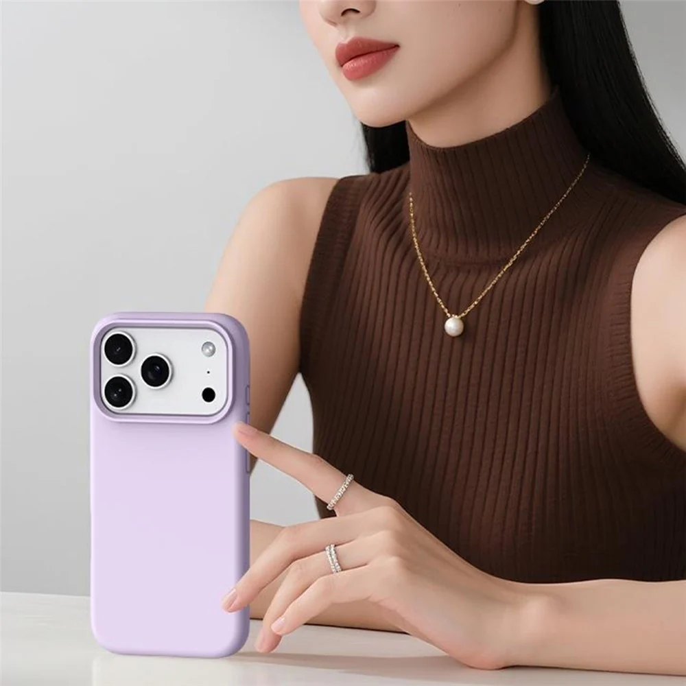 For iPhone 17 Pro Max Case Compatible with MagSafe Liquid Silicone + PC Phone Cover - Antique White - Image 6