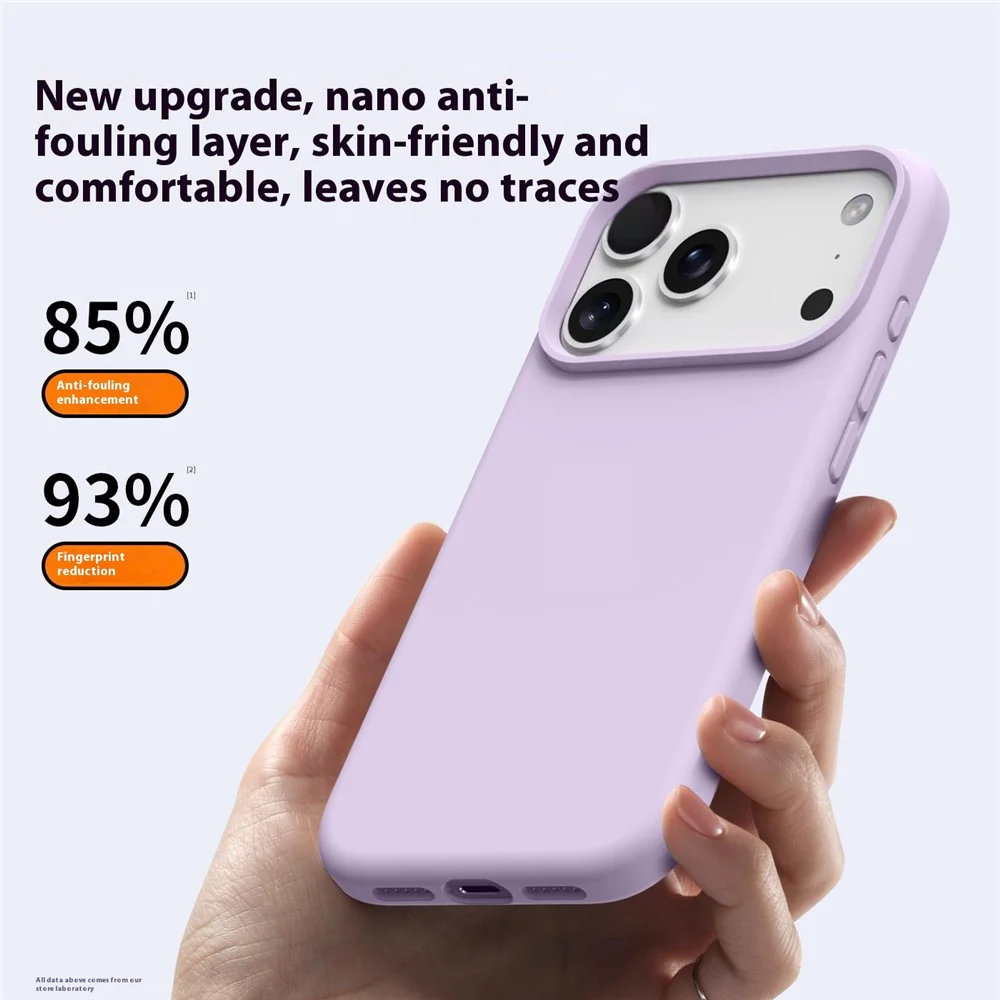 For iPhone 17 Pro Max Case Compatible with MagSafe Liquid Silicone + PC Phone Cover - Light Purple - Image 5